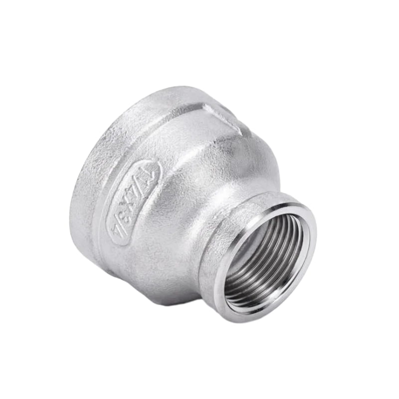 Kopling pereduksi lonceng stainless steel yang menghubungkan dua bagian dengan diameter yang berbeda