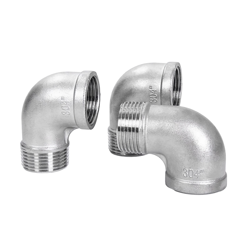 Baja stainless berdiameter yang sama ditempa siku jalanan 90 derajat
