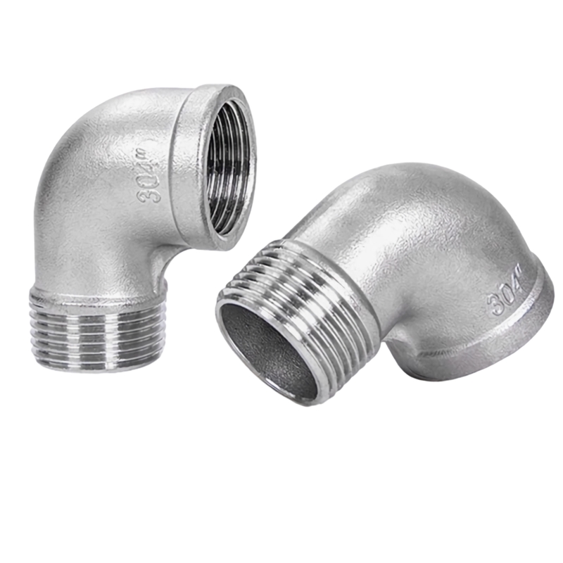 Baja stainless berdiameter yang sama ditempa siku jalanan 90 derajat