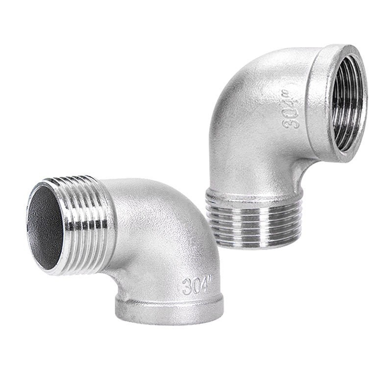 Baja stainless berdiameter yang sama ditempa siku jalanan 90 derajat