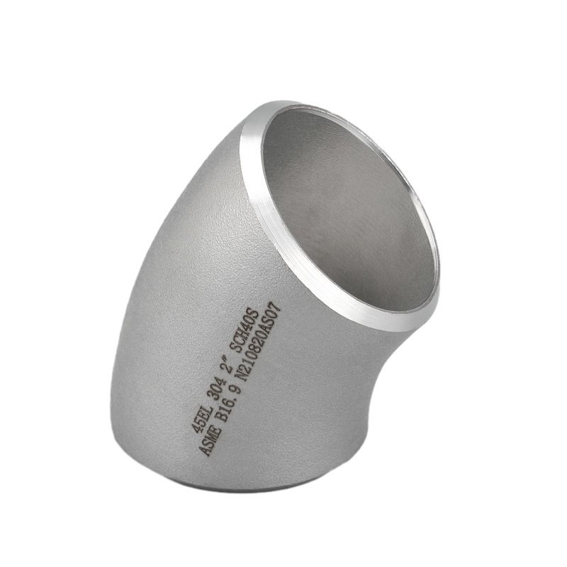 Stainless steel 45 ° fitting siku las tabung horizontal mengarahkan pipa Anda